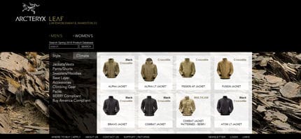 Arc'teryx LEAF's New Site