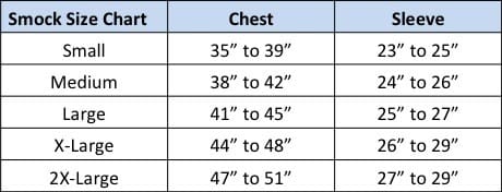 Firstspear Sizing Chart