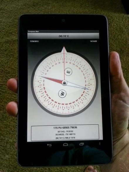 Compass NAV running on a Nexus 7