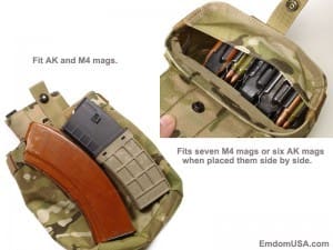 Dump Pouch accommodates M4 as well as AK mags