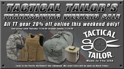 Tactical Tailor Thanksgiving Day Sale