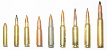 Examples of military calibers.  Photo by Gary Roberts