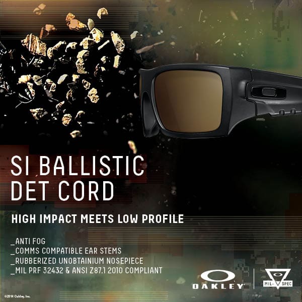 Oakley Releases New SI Ballistic Det Cord Sunglasses - Soldier Systems Daily