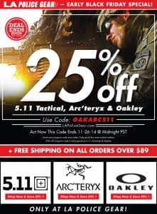 Soldier-Systems-Pre-Black-Friday-25-Percent-Off-511-Arcteryx-Oakley-AD -  Soldier Systems Daily