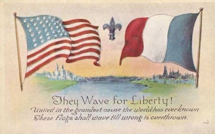 WWI American - French Flags