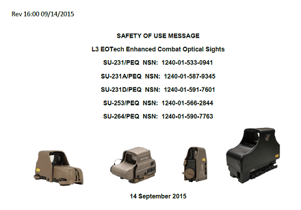 USSOCOM Issues Safety of Use Message for EOTech Enhanced Combat