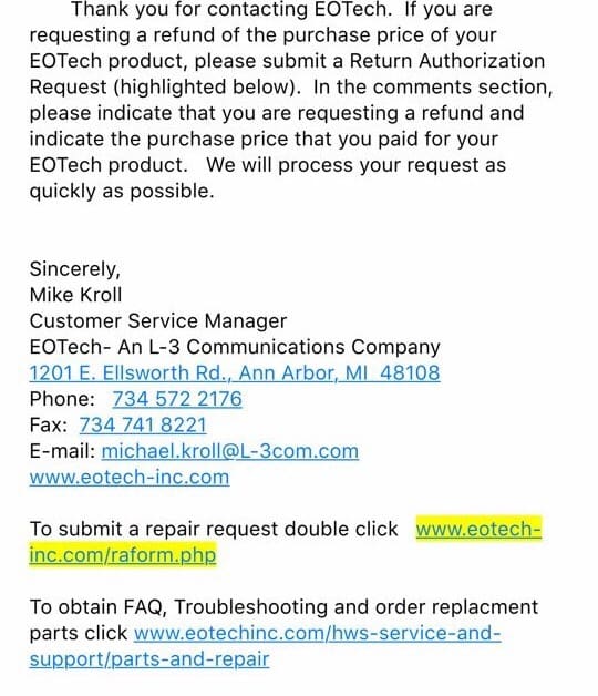 Eotech serial number