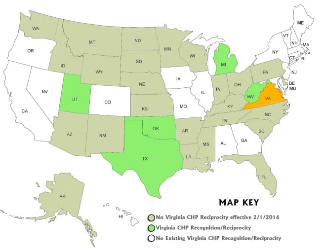 Virginia Announces Changes to Concealed Carry Weapon Reciprocity and