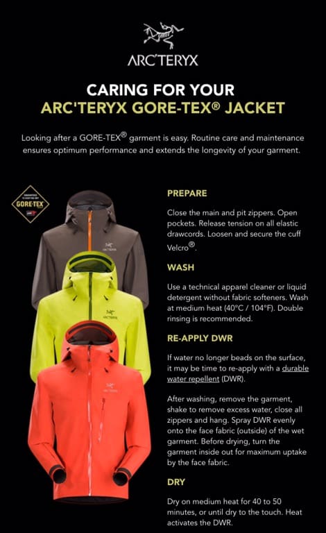 Arc'teryx Reminds You To Care For Your Gore-Tex Outerwear