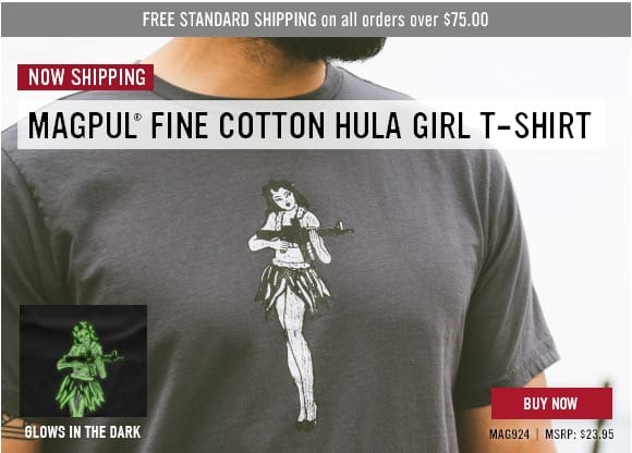Magpul 122150 Hula Girl Megablend Large Charcoal Gray T-Shirt 
