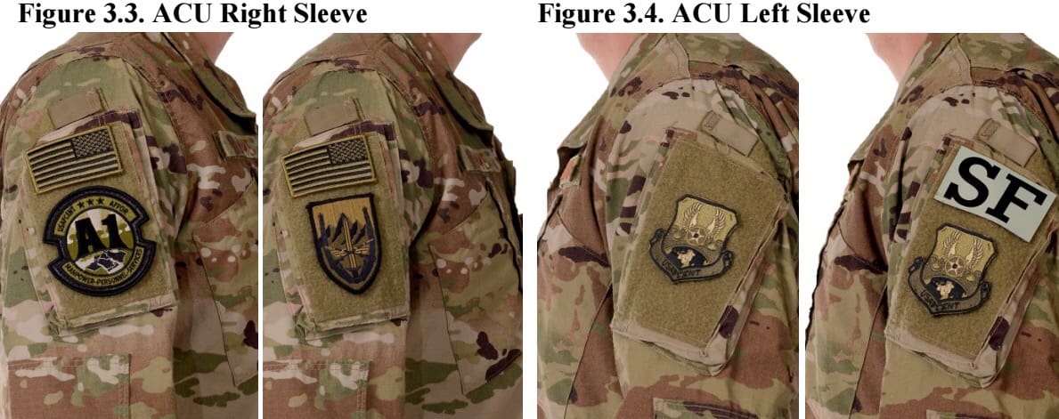 air force uniform patch placement