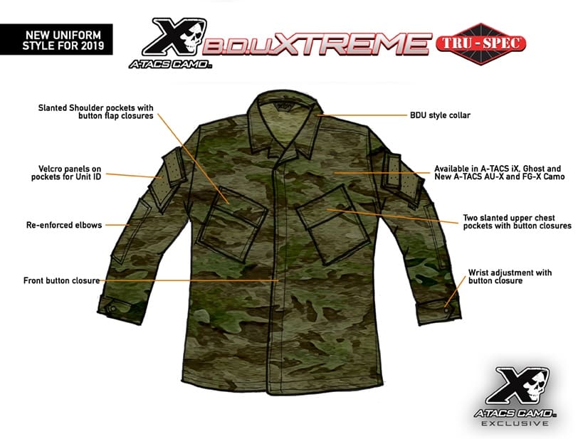 Intermediate Extreme Tru-Spec BDU Xtreme Tactical  Pants A-TACS IX 