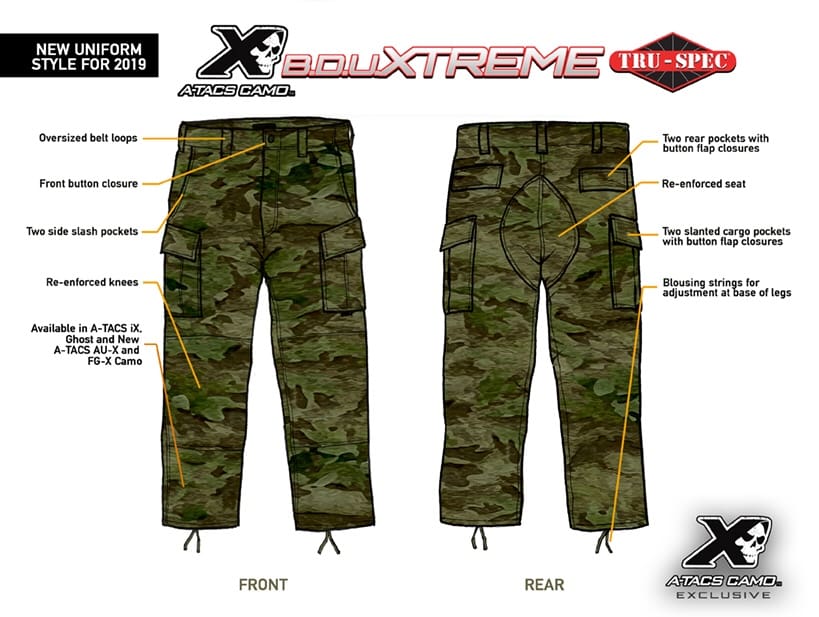 Intermediate Extreme Tru-Spec BDU Xtreme Tactical  Pants A-TACS IX 