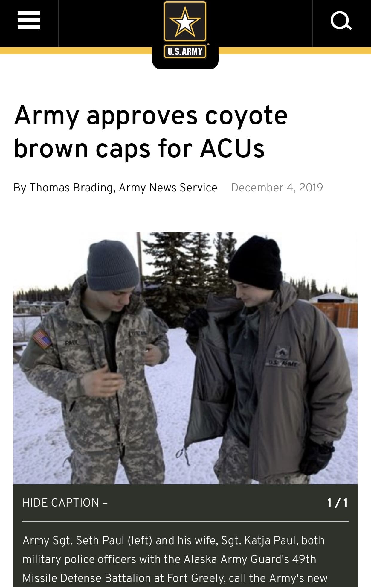gyde Hospital trussel Army Announces Wear Of Coyote Fleece Cap, Can't Find Photo Of One - Soldier  Systems Daily