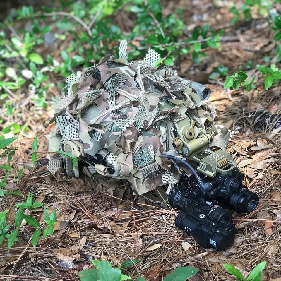 burlap helmet cover