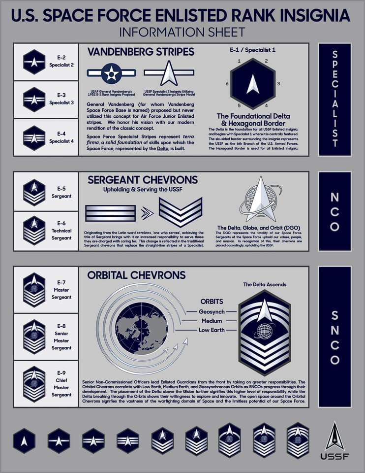 US Space Force Releases Enlisted Rank Insignia Soldier Systems Daily