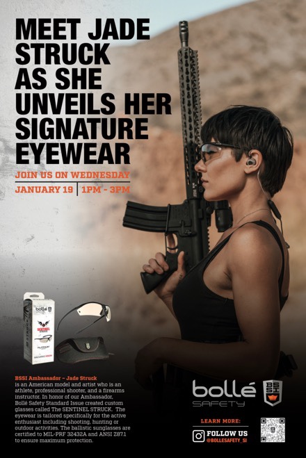Meet Jade Struck in the Bolle Safety SHOT Show Booth, Jan 19th