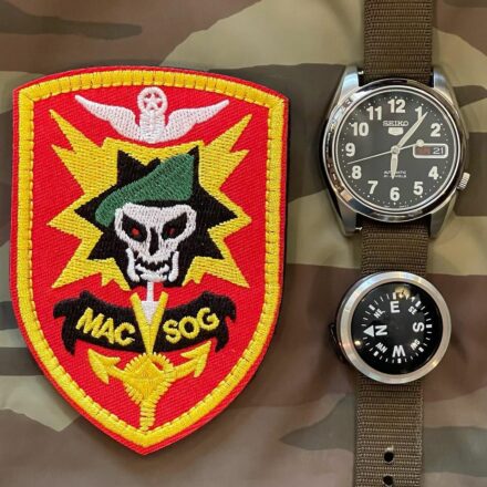 Modern-Seiko-MACV-SOG with NATO band and survival compass.
