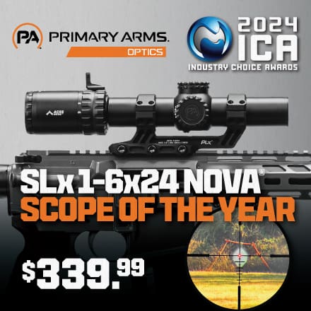 Primary Arms SLx 1-6x24mm SFP Rifle Scope with ACSS NOVA Reticle Named Industry Choice Awards (ICA) 2024 Scope of the Year