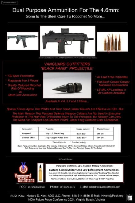 2024 NDIA Future Forces Conference Poster #5 – Dual Purpose Ammunition For The 4.6mm