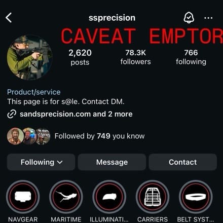 Caveat Emptor – S&S Precision Instagram Account Hacked